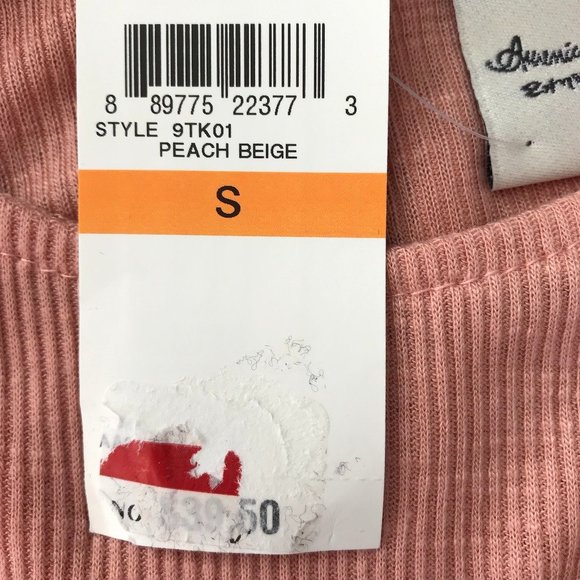 NWT American Rag Womens Peach Puff Long Sleeve Ribbed Knit Top Size S - Picture 5 of 6